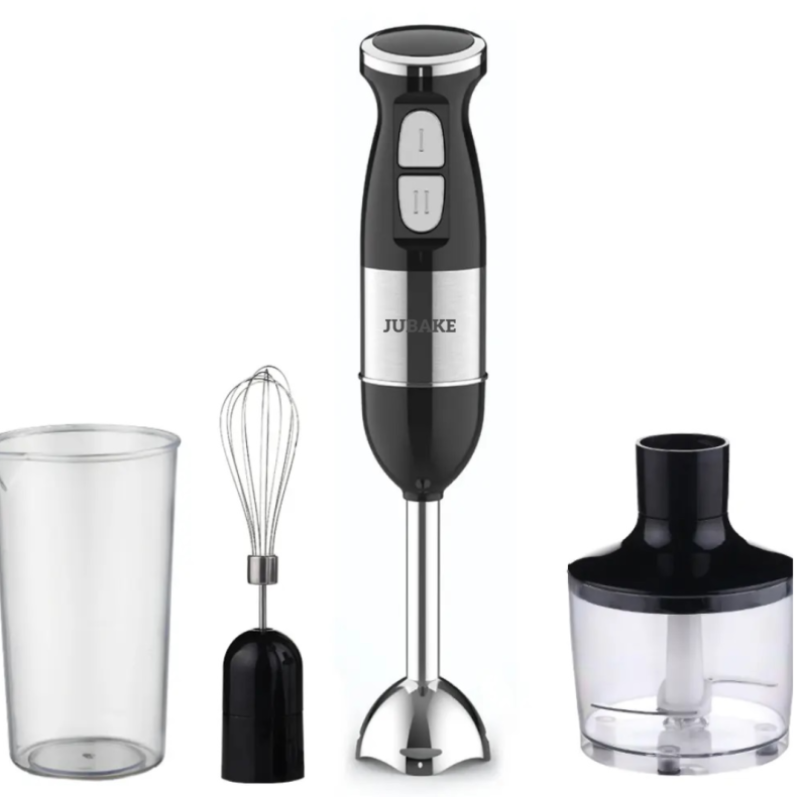 Blender de mana multifunctional cu doua trepte de viteza si doua lame din otel inoxidabil functie de mixare tocator 500W