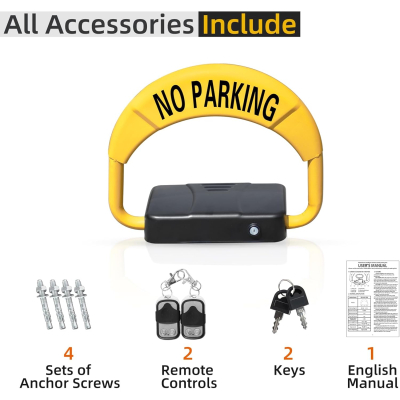 Blocator parcare automat tip bariera rabatabil functie anti furt cu alarma control de la distanta cu cheie si telecomanda Inclusa