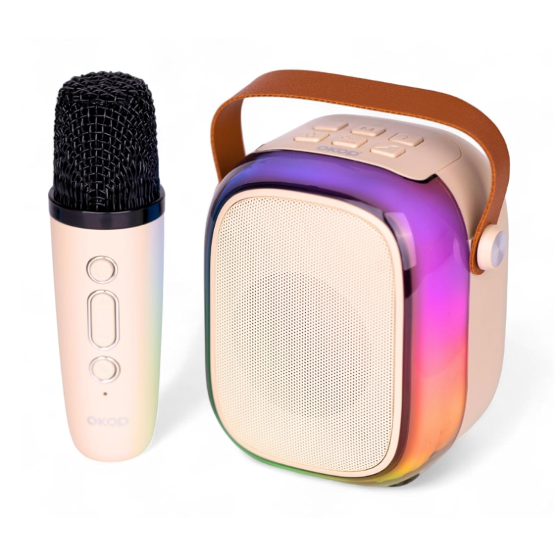 Boxa bluetooth cu microfon wireless KP K01 cu lumini RGB efecte vocale