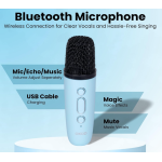 Boxa bluetooth cu microfon wireless KP K01 cu lumini RGB efecte vocale