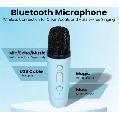 Boxa bluetooth cu microfon wireless KP K01 cu lumini RGB efecte vocale