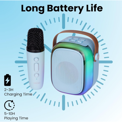 Boxa bluetooth cu microfon wireless KP K01 cu lumini RGB efecte vocale