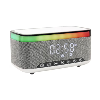 Boxa Bluetooth KP 559 3 in 1 cu incarcator wireless ceas si iluminare LED 10W