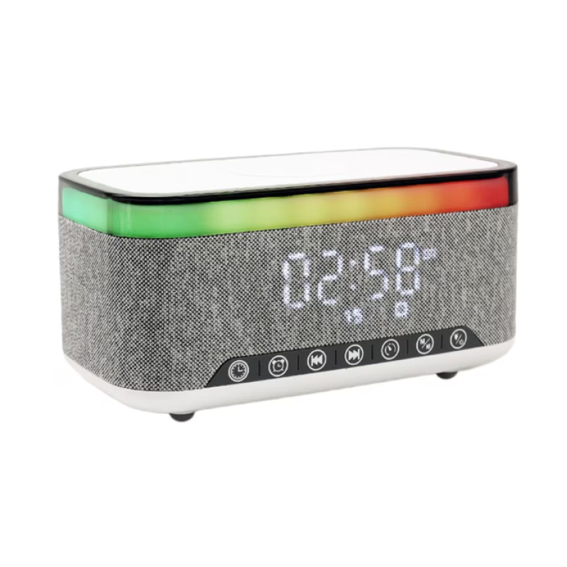 Boxa Bluetooth KP 559 3 in 1 cu incarcator wireless ceas si iluminare LED 10W