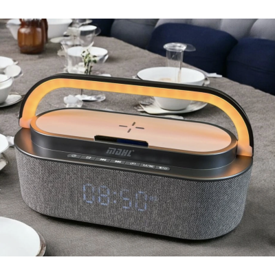 Boxa Bluetooth MD S305 cu lumina LED incarcator wireless si ceas