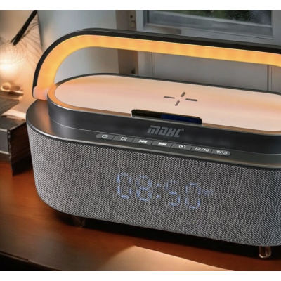 Boxa Bluetooth MD S305 cu lumina LED incarcator wireless si ceas