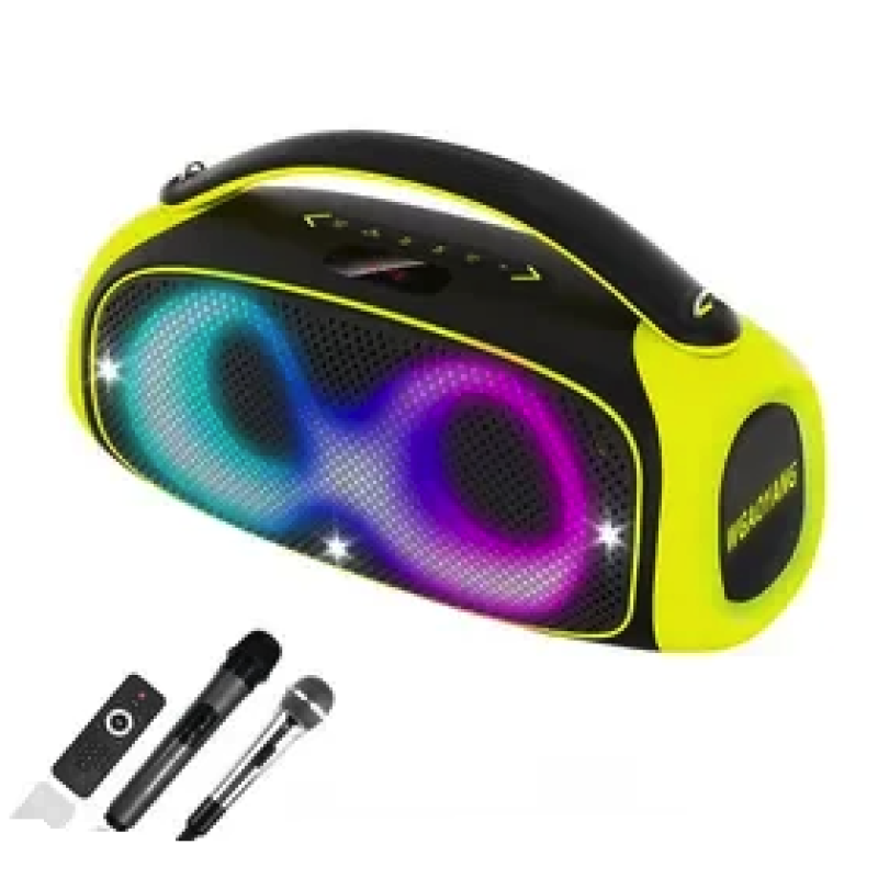Boxa Bluetooth wireless cu radio iluminare RGB 2 microfoane si telecomanda Andowl Q YX59