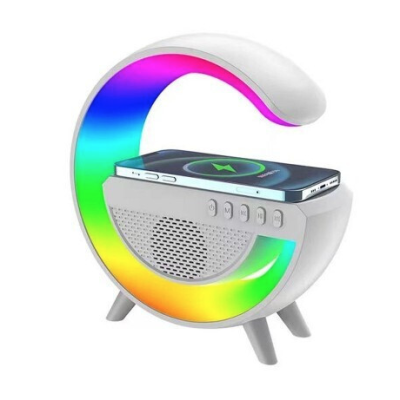 Boxa multifunctionala G500 3 in 1 lampa LED RGB smart bluetooth incarcator telefon wireless lumina RGB