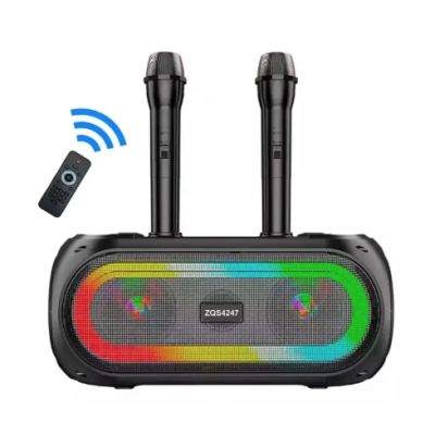 Boxa portabila bluetooth ZQS 4247 karaoke cu 2 microfoane