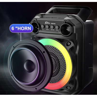 Boxa portabila bluetooth ZQS 6166 cu led RGB si maner transport