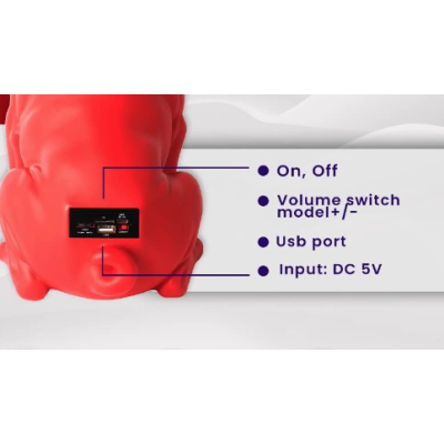 Boxa Portabila Bulldog ROSU Cu Bluetooth CH M11M Cititor USB Card Radio si microfon