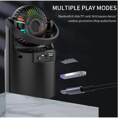 Boxa portabila cu bluetooth ZQS1440 si mini ventilator