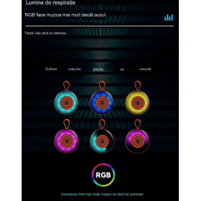 Boxa Portabila KP 560 Bluetooth 5.3 LED Joc de lumini 1200mAh 5W USB