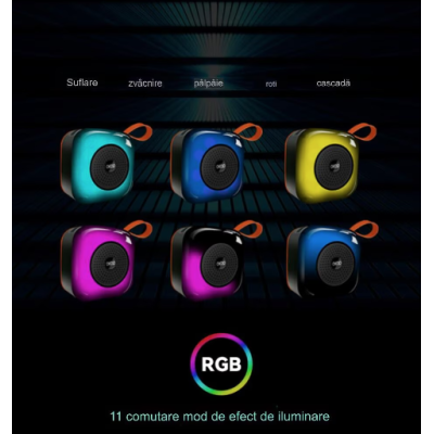 Boxa Portabila KP 561 Bluetooth LED Joc de lumini 1200 mAh 5W USB