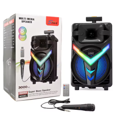 Boxa portabila tip troller ZQS 8158 Bluetooth Difuzor 8Inch 3000 mAh 20W Subwoofer Super Bass