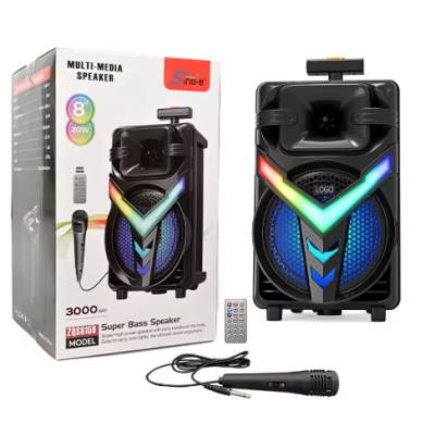 Boxa portabila tip troller ZQS 8158 Bluetooth Difuzor 8Inch 3000 mAh 20W Subwoofer Super Bass
