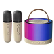 Boxa rotunda de karaoke portabila cu 2 microfoane wireless player muzical CH