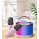 Boxa rotunda de karaoke portabila cu 2 microfoane wireless player muzical CH