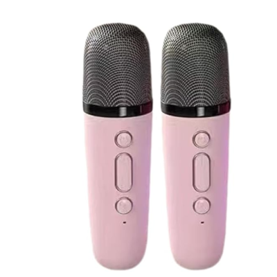 Boxa rotunda de karaoke portabila cu 2 microfoane wireless player muzical CH