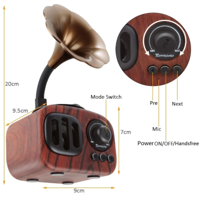 Boxa tip gramofon cu wireless din lemn B5