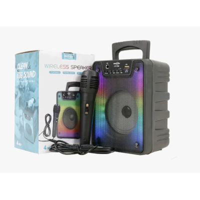 Boxa wireless GTS 1868 cu bluetooth USB lumini si microfon