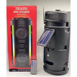 Boxa ZQS 4253 bluetooth cu panou solar si lumina RGB