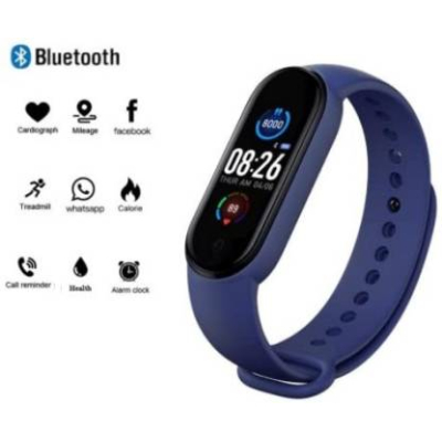 Bratara fitness M5 inteligenta cu masurarea tensiunii ALBASTRA