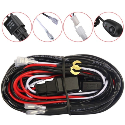 Cablaj cu releu si buton 480W 12V 40A pentru proiectoare LED sau Led Bar lungime 3m