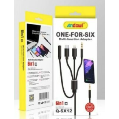 Cablu Adaptor Auxiliar Audio Jack 3.5mm 4in1 Andowl QSX12