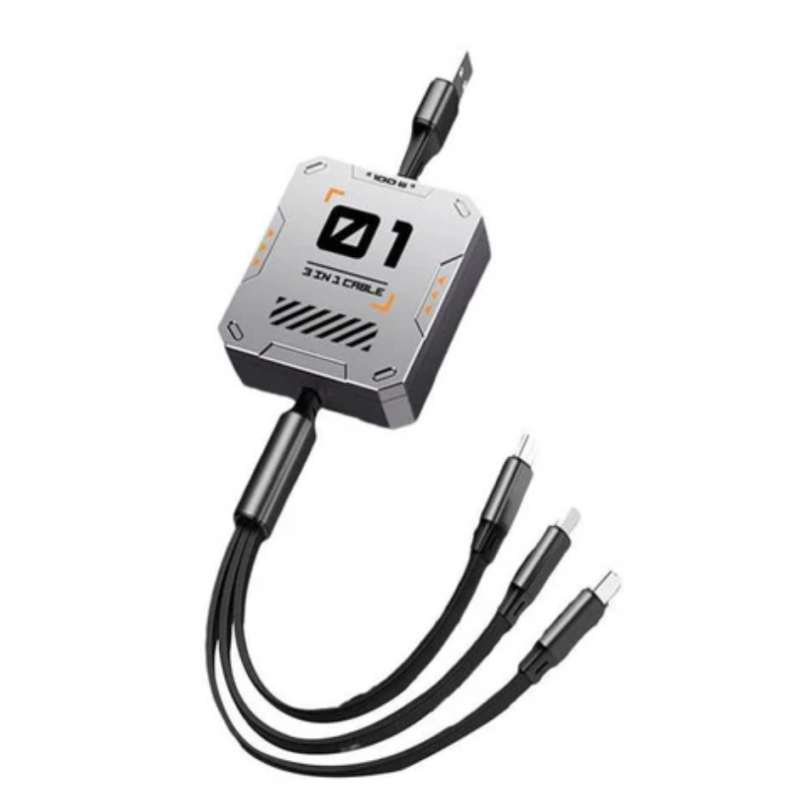 Cablu de date cu 3 mufe diferite Q SJ100 de 100W