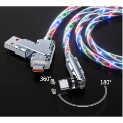 Cablu de date cu incarcare super rapida si lumina LED PD 4 in 1