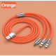 Cablu de incarcare rapida 3 in 1 S219 Portocaliu 120 W