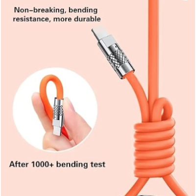 Cablu de incarcare rapida 3 in 1 S219 Portocaliu 120 W