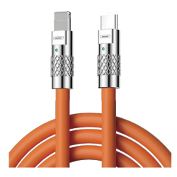 Cablu de incarcare telefon Q SJ980 TypeC la Lightening portocaliu