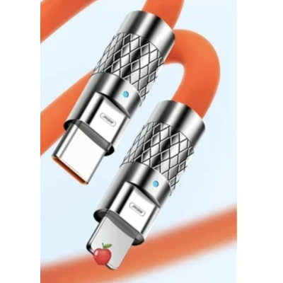 Cablu de incarcare telefon Q SJ980 TypeC la Lightening portocaliu