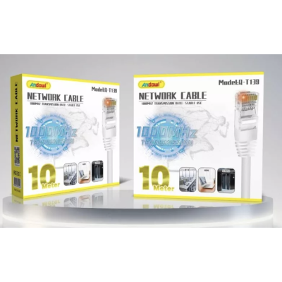 Cablu de retea internet 10m U/UTP Cat 5 Q T139 Andowl