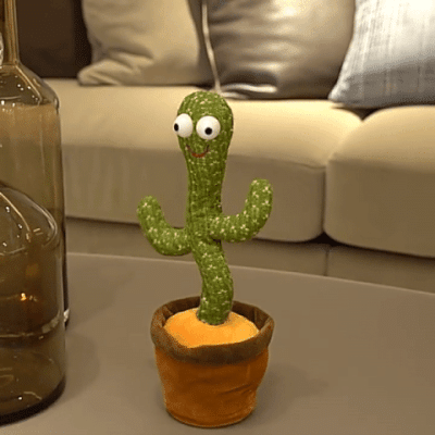 CACTUS dansator si vorbitor de plus cu LED-uri Colorate / Jucarie interactiva