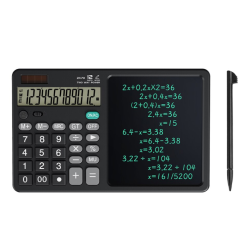 Calculator stiintific ecran LCD 7 inch 12 cifre solar/baterie negru 25.3x15.9x1.6cm