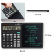 Calculator stiintific ecran LCD 7 inch 12 cifre solar/baterie negru 25.3x15.9x1.6cm