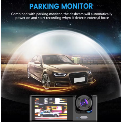 Camera Auto Dvr de Bord Full Hd 1080p Camp Vizual Ultra Larg de 170 grade Ecran Lcd 3 Lentile