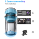 Camera Auto Dvr de Bord Full Hd 1080p Camp Vizual Ultra Larg de 170 grade Ecran Lcd 3 Lentile