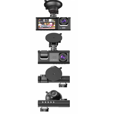 Camera Auto Dvr de Bord Full Hd 1080p Camp Vizual Ultra Larg de 170 grade Ecran Lcd 3 Lentile