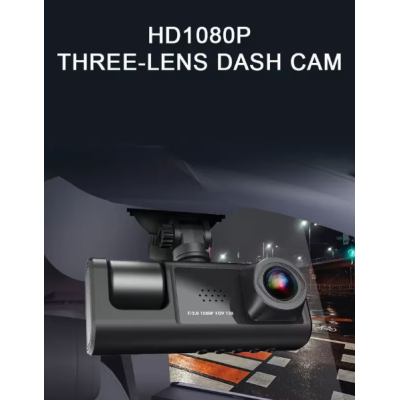 Camera Auto Dvr de Bord Full Hd 1080p Camp Vizual Ultra Larg de 170 grade Ecran Lcd 3 Lentile