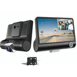 Camera auto tripla Full HD 3 camere fata/spate/interior ecran 4 inch G Senzor