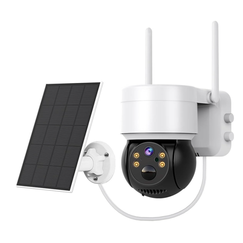 Camera de supraveghere cu panou solar senzor PIR si sirena