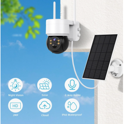 Camera de supraveghere cu panou solar senzor PIR si sirena