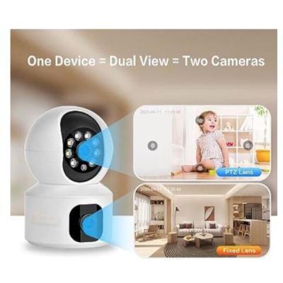 Camera de supraveghere dubla interioara SX626 pentru monitorizare bebelusi WIFi 360