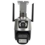 Camera de supraveghere dubla WIFI 8MP exterior/interior Ultra HD 5X zoom comunicare bidirectionala GRI