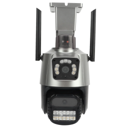 Camera de supraveghere dubla WIFI 8MP exterior/interior Ultra HD 5X zoom comunicare bidirectionala GRI