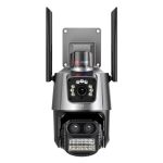 Camera de supraveghere dubla WIFI 8MP exterior/interior Ultra HD 5X zoom rotire alarma senzor miscare AX